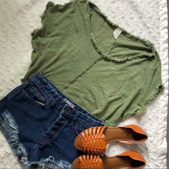 Free People Tops - We The Free Olive Dolman Sleeve Crop Top